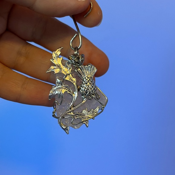 Scottish thistle xmas decoration set, purple Scottish thistle crystal yule gift - Picture 4 of 13